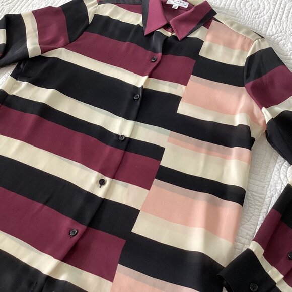 Equipment Essential Striped Colorblock Blouse Size S - Picture 11 of 14